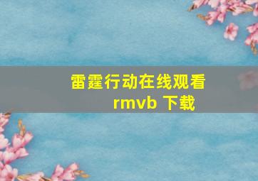 雷霆行动在线观看 rmvb 下载